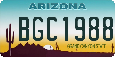 AZ license plate BGC1988