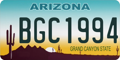 AZ license plate BGC1994