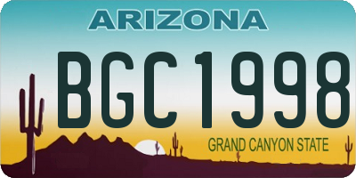 AZ license plate BGC1998