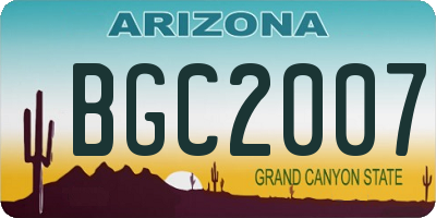 AZ license plate BGC2007