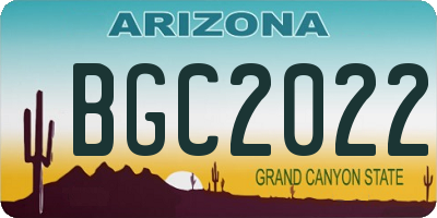 AZ license plate BGC2022