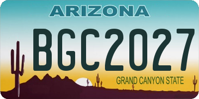 AZ license plate BGC2027