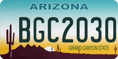 AZ license plate BGC2030
