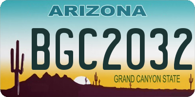 AZ license plate BGC2032