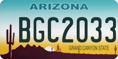 AZ license plate BGC2033