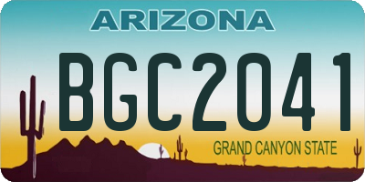 AZ license plate BGC2041