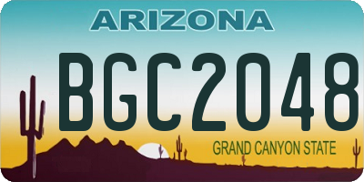 AZ license plate BGC2048