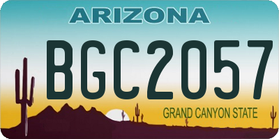 AZ license plate BGC2057