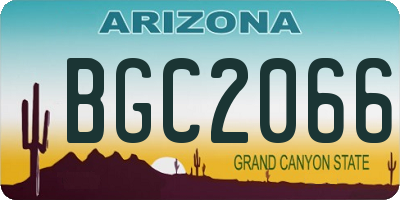 AZ license plate BGC2066