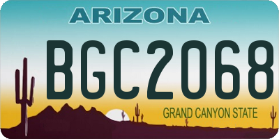 AZ license plate BGC2068