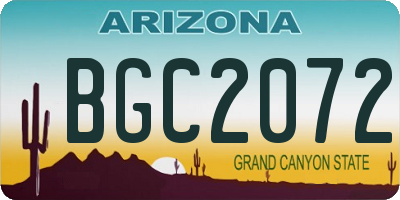 AZ license plate BGC2072