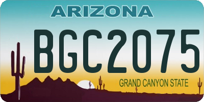 AZ license plate BGC2075