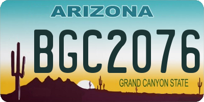 AZ license plate BGC2076