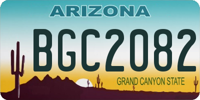 AZ license plate BGC2082