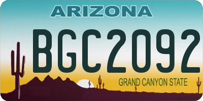 AZ license plate BGC2092
