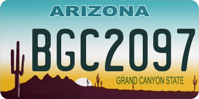 AZ license plate BGC2097