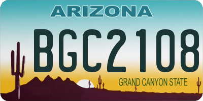 AZ license plate BGC2108