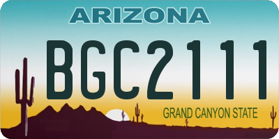 AZ license plate BGC2111