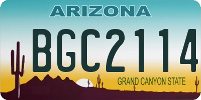 AZ license plate BGC2114