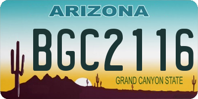 AZ license plate BGC2116