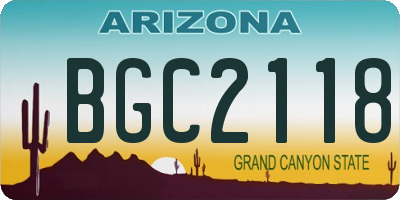 AZ license plate BGC2118