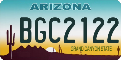 AZ license plate BGC2122