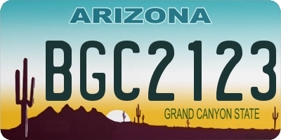 AZ license plate BGC2123