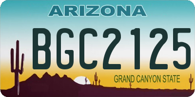 AZ license plate BGC2125