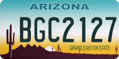 AZ license plate BGC2127