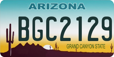 AZ license plate BGC2129
