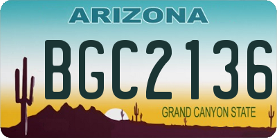 AZ license plate BGC2136