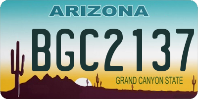 AZ license plate BGC2137