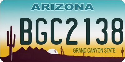 AZ license plate BGC2138