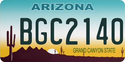 AZ license plate BGC2140