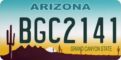 AZ license plate BGC2141