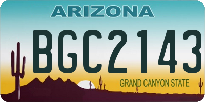 AZ license plate BGC2143