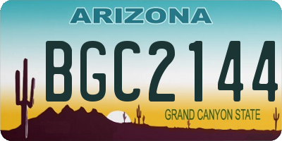 AZ license plate BGC2144