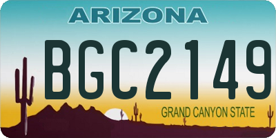 AZ license plate BGC2149