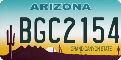 AZ license plate BGC2154