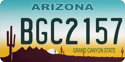AZ license plate BGC2157