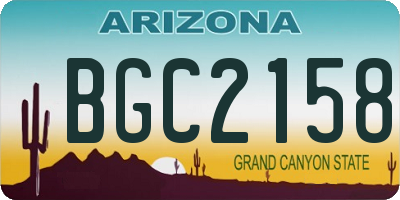 AZ license plate BGC2158