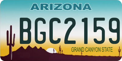 AZ license plate BGC2159