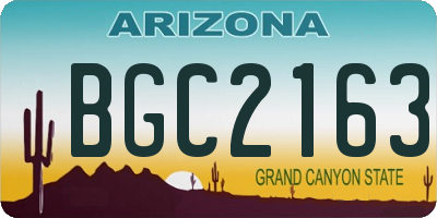 AZ license plate BGC2163
