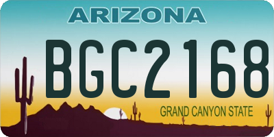AZ license plate BGC2168