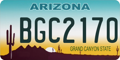 AZ license plate BGC2170