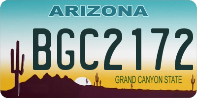 AZ license plate BGC2172