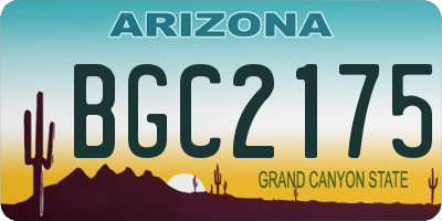 AZ license plate BGC2175
