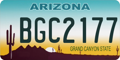 AZ license plate BGC2177