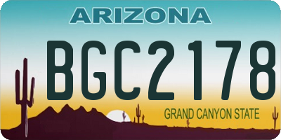 AZ license plate BGC2178