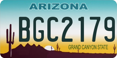 AZ license plate BGC2179